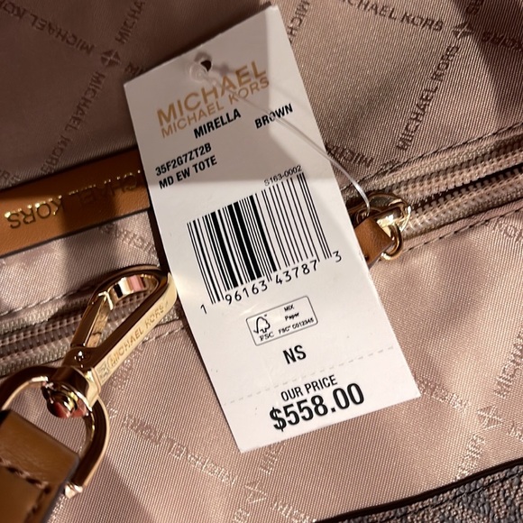 Michael Kors "Mirella" MD EW Tote Brown Shoulder Bag - 35F2G7ZT2B 
Brown - Picture 9 of 16